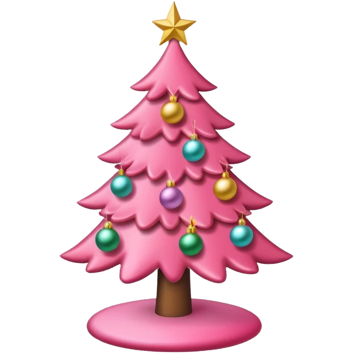 Cute pink christmas tree emoji