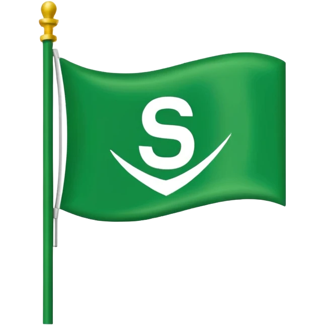 A green flag that has the SDS fc Logo flag on it from baller league emoji