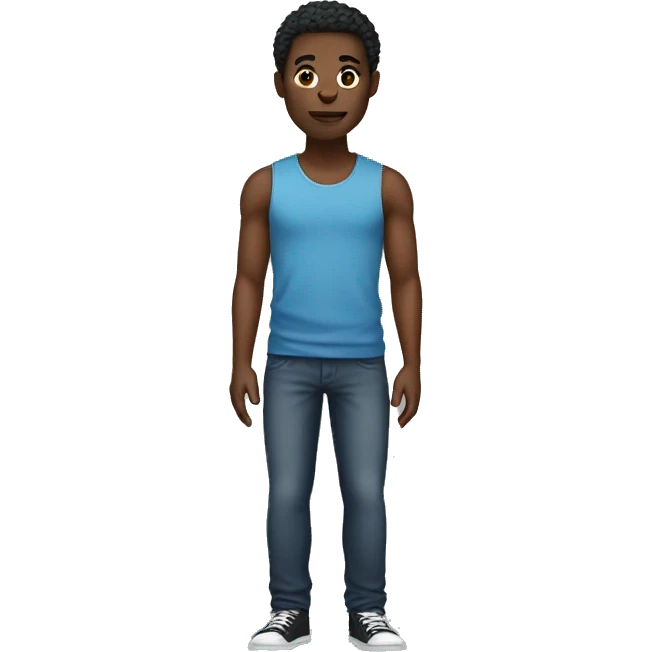 Black person with slim body emoji