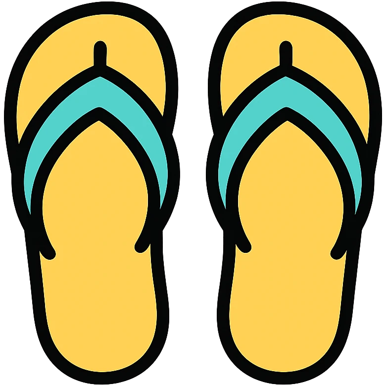 colored slippers icon emoji
