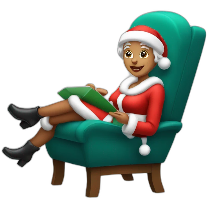 mrs santa claus sitting in chair emoji