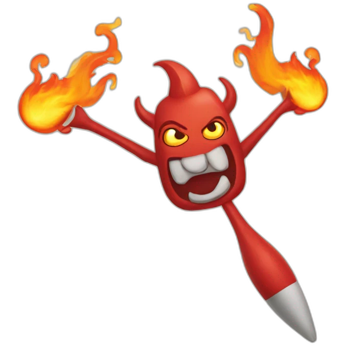 juggling flaming devil sticks emoji