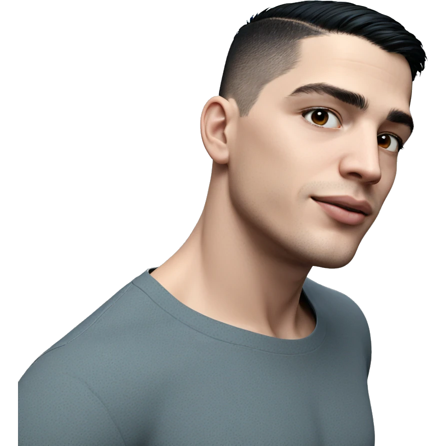 male portrait with black hair emoji