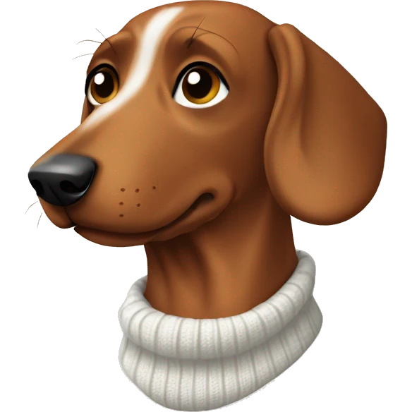 brown teckel dog wearing a white sweater  emoji