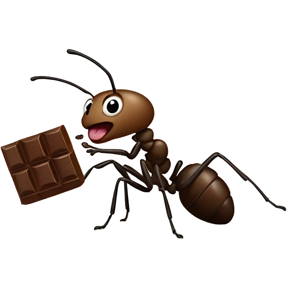 ant eating chocolate emoji