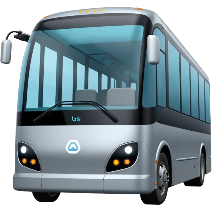 extra large gray Modern autonomous electric bus self driving emoji