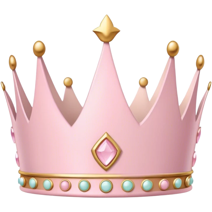 White and pastel pink crown emoji