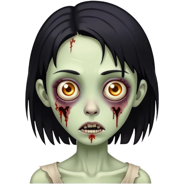 girl zombie whit black hair emoni emoji