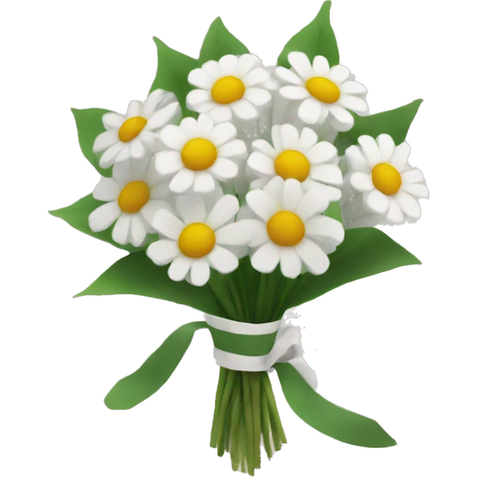 A bouquet of white flowers wrapped in newspaper emoji