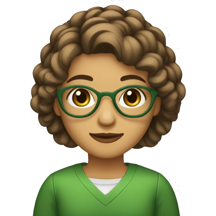 Mulher cabelo assimetrico castanho claro curto de um lado olhos verdes na academia  emoji