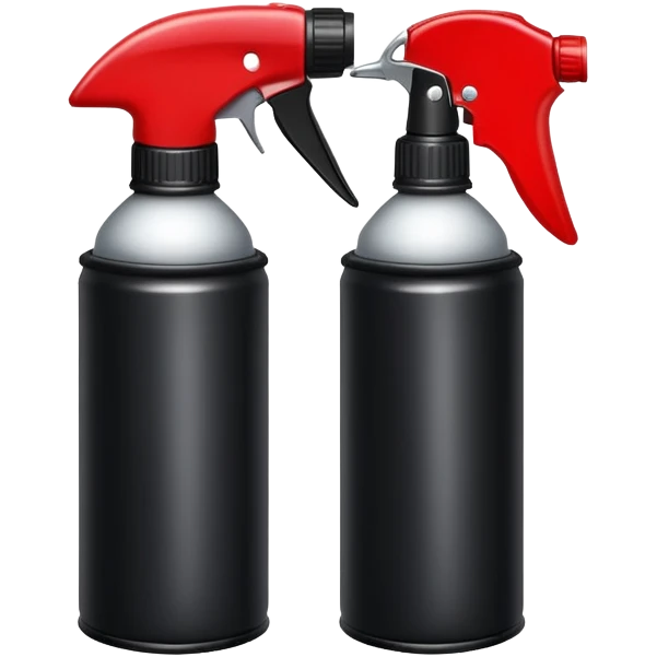 Black spray paint can for graffiti with red cap emoji