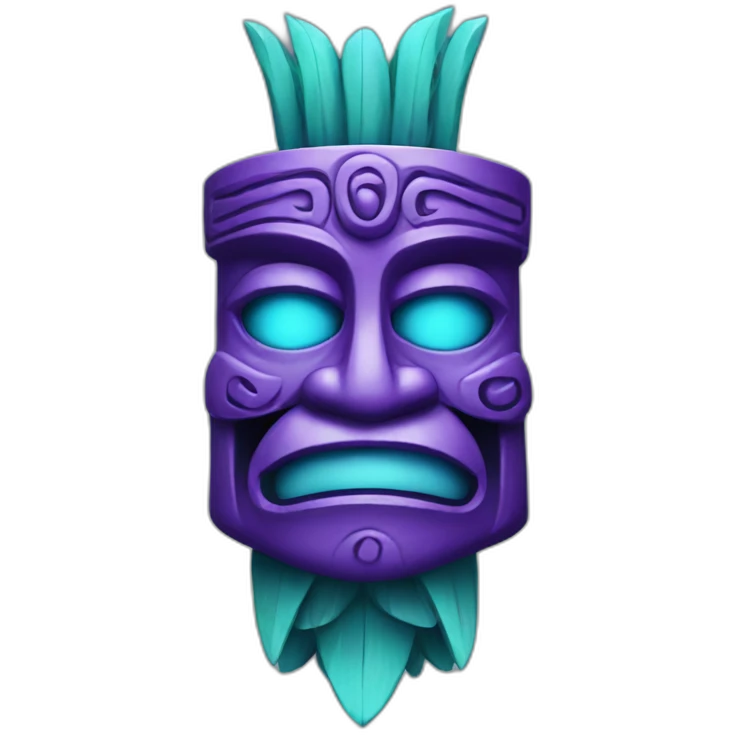 purple and cyan tiki god alcohol emoji