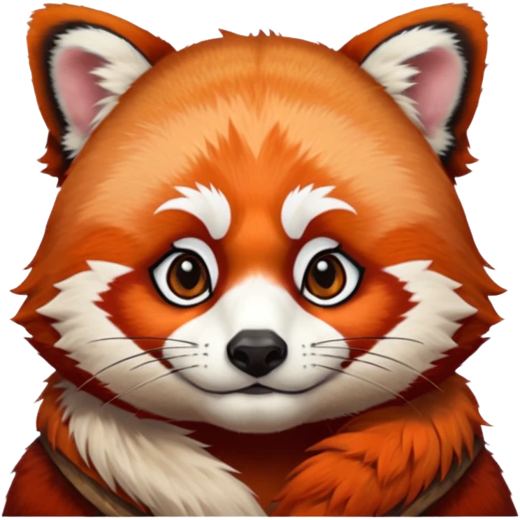 Face of a red panda with avatar the last airbender tattoo on the forehead emoji