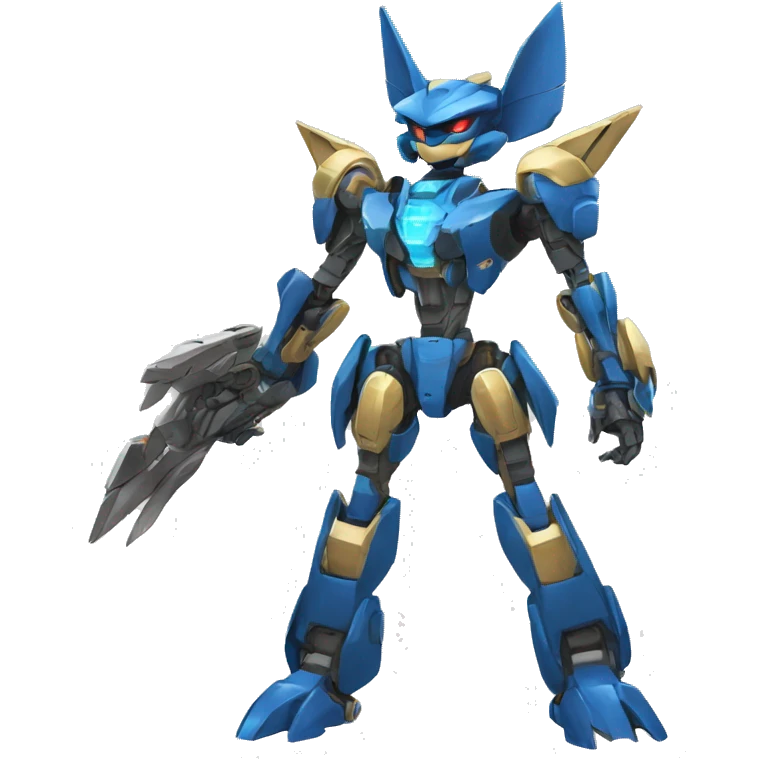 Futuristic mechanical medabot-lucario-mecha full body emoji
