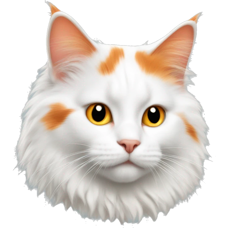 fluffy white and orange turkish van cat emoji