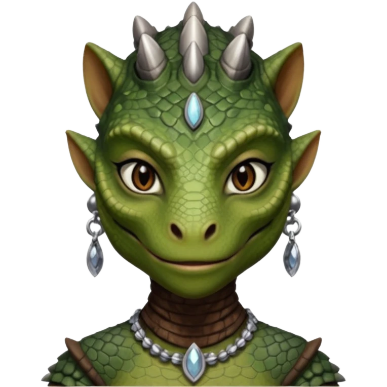 ESO female Argonian with lashes and earrings emoji