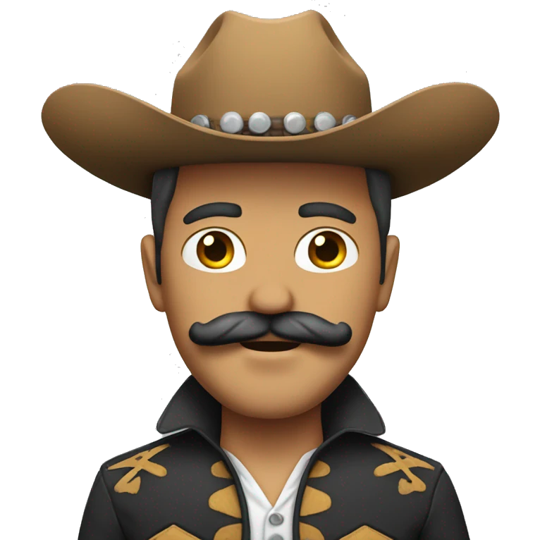 Cowboy with a mustache white skin mexican emoji