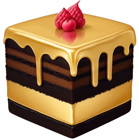 piece black cake with gold emoji