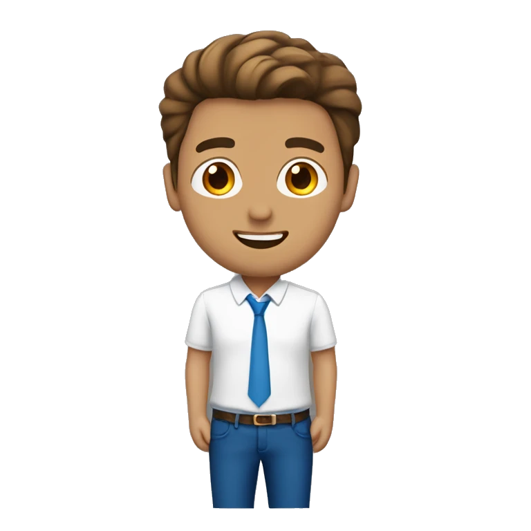 Hombre blanco, cabello castaño claro y ojos marrones y azules  emoji