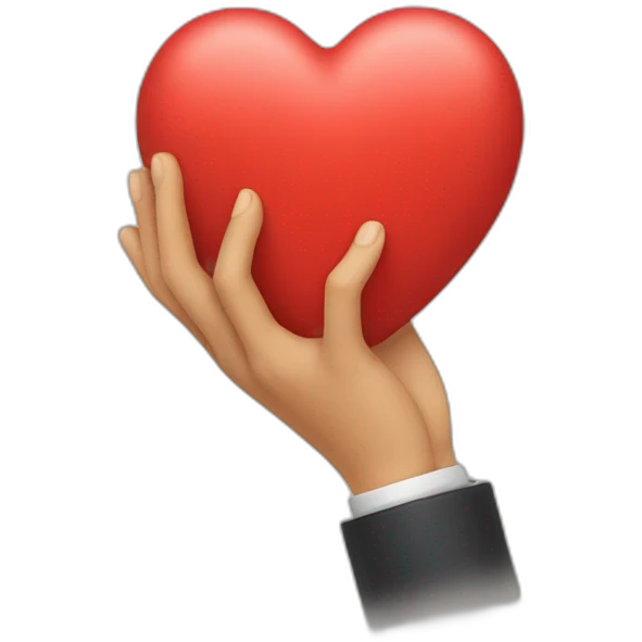 Coeur sur une main emoji