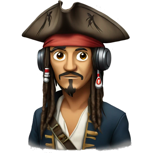 captain jack sparrow with headphones emoji