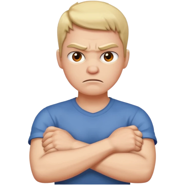 arms crossed holding neck angry emoji