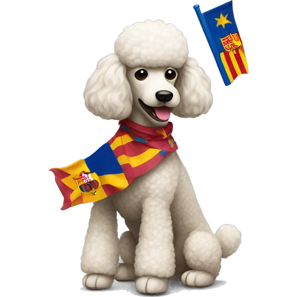 poodle with a Barcelona flag emoji