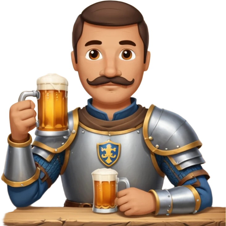 Medieval knight Man with a moustach in a tavern emoji