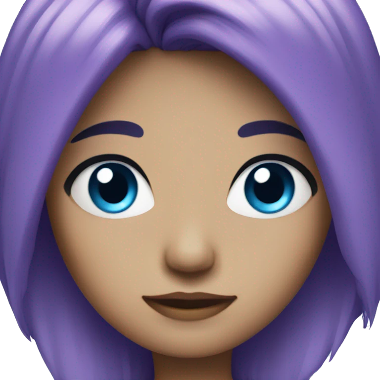 Purple hair with blue eyes  emoji