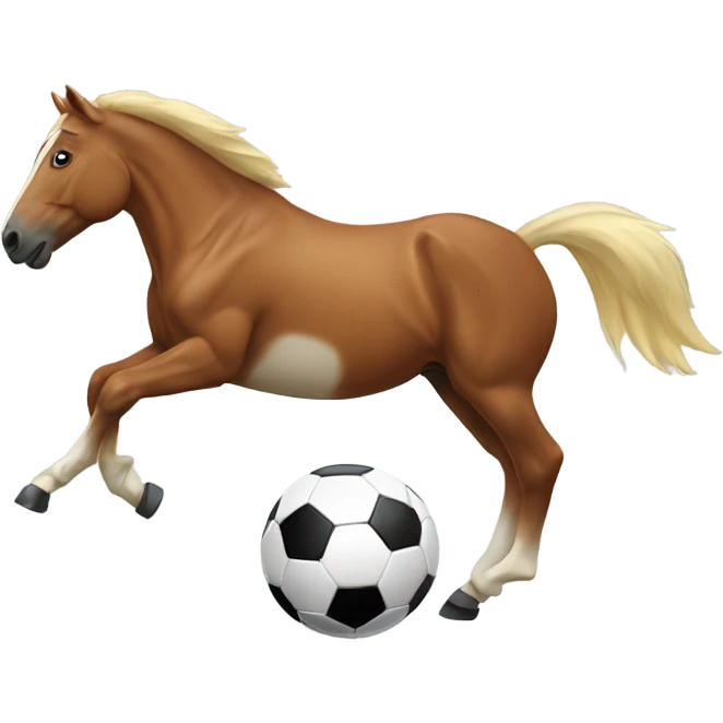 A horse playing soccer emoji