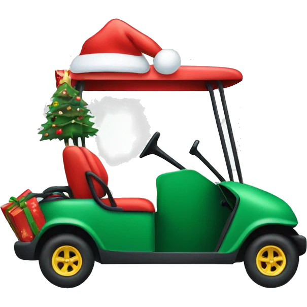 Christmas golf cart emoji