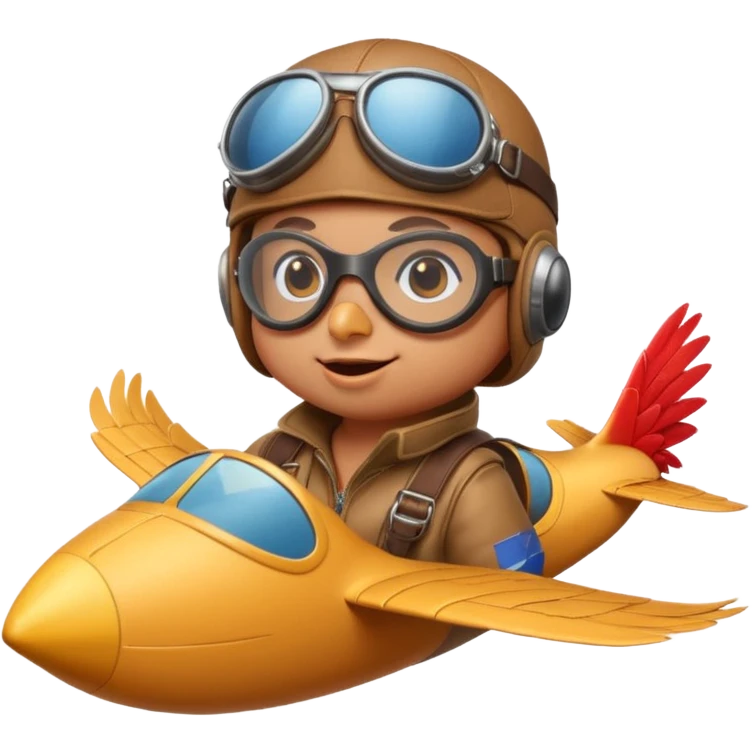 chick rooster pilot flying glider emoji