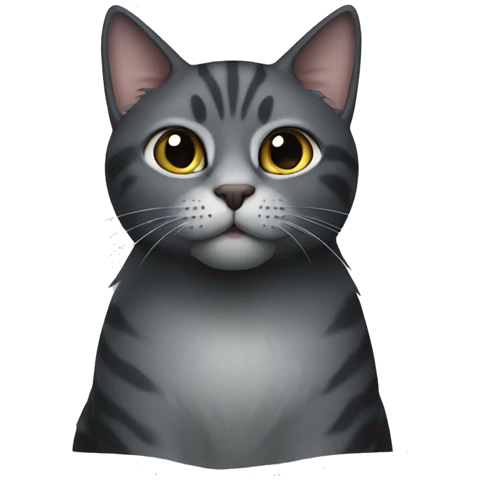Black and gray cat 2 cats emoji
