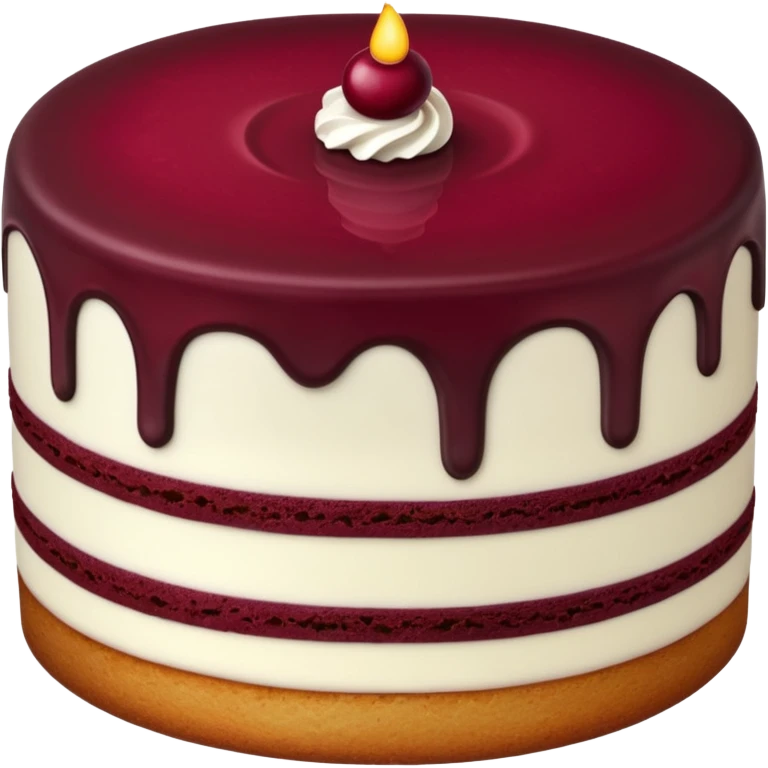 a piece of cake in deep burgundy color emoji