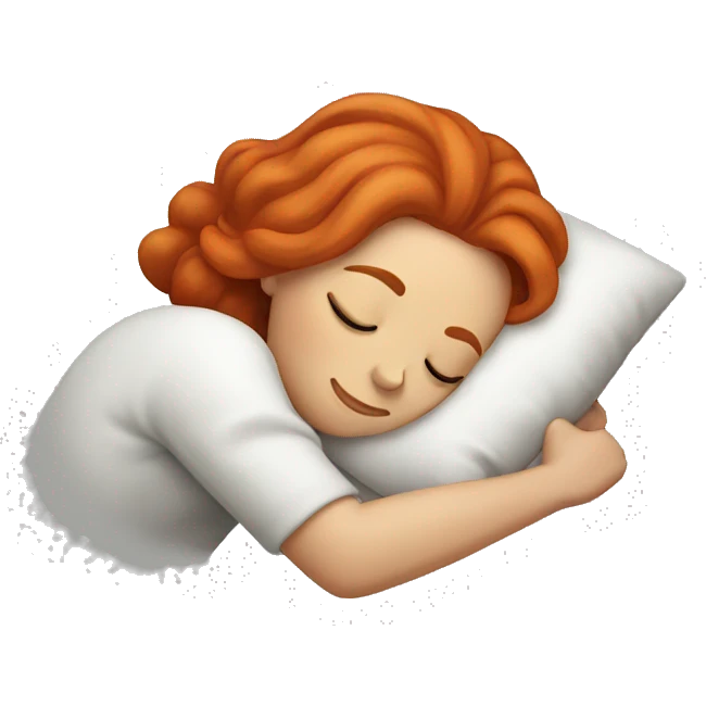 Red haired woman sleeping emoji