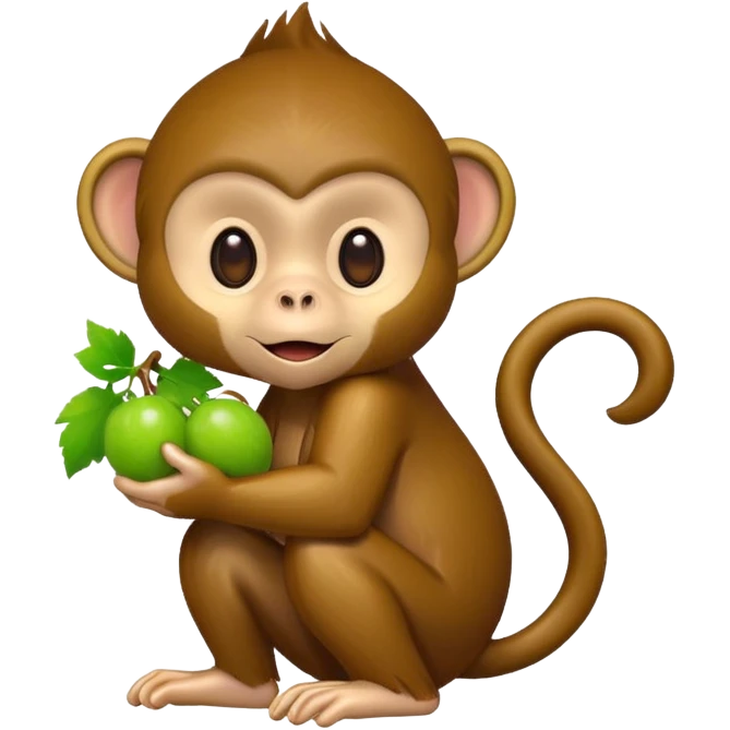 Monkey holding grape emoji