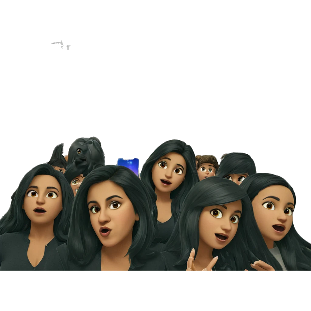 girls and boys under chandelier emoji