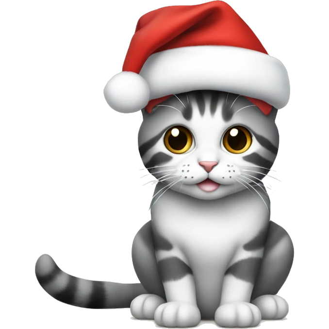 Um gato com chapéu de natal  emoji