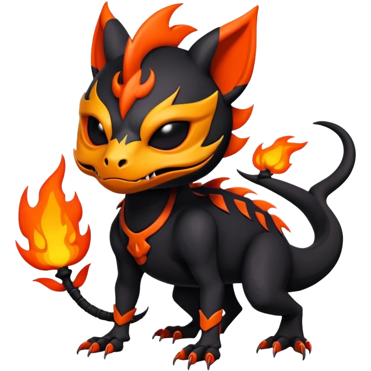 Salandit-Noibat-Litten-Hybrid with a skull-mask (Full body) emoji