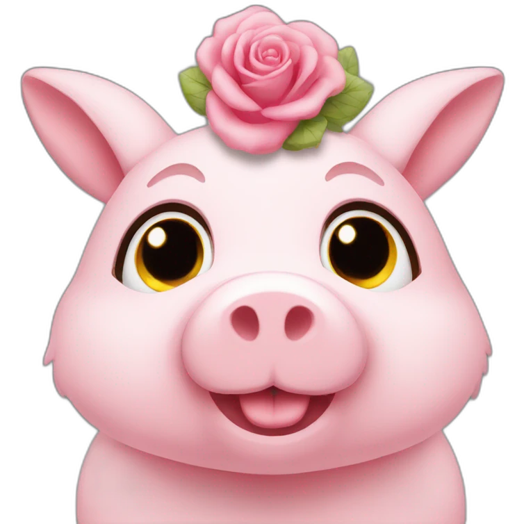 Cochon lapin rose emoji