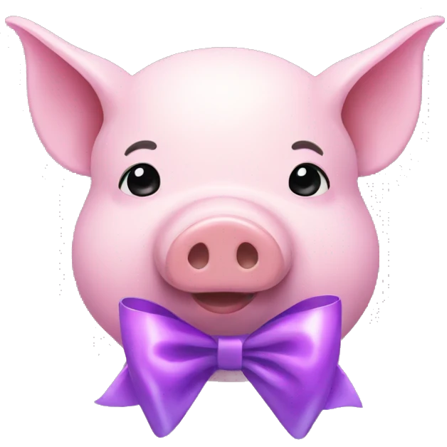 Technoblade pig with light purple bow emoji