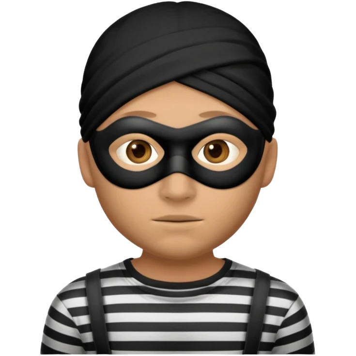 thief, with stripped shirt, facemask, thief mask. emoji