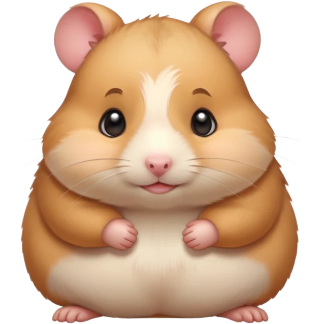 Cute chubby cartoon-style hamster blushing heavily, shy expression, as if looking at crush. Painterly shading, white background, sticker-style illustration emoji