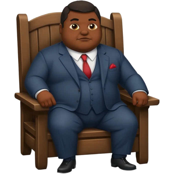 Mafia big fat boss pixar style sit on a chair emoji
