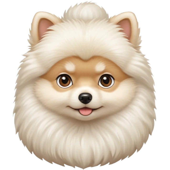 white baby Pomeranian
 only face  emoji