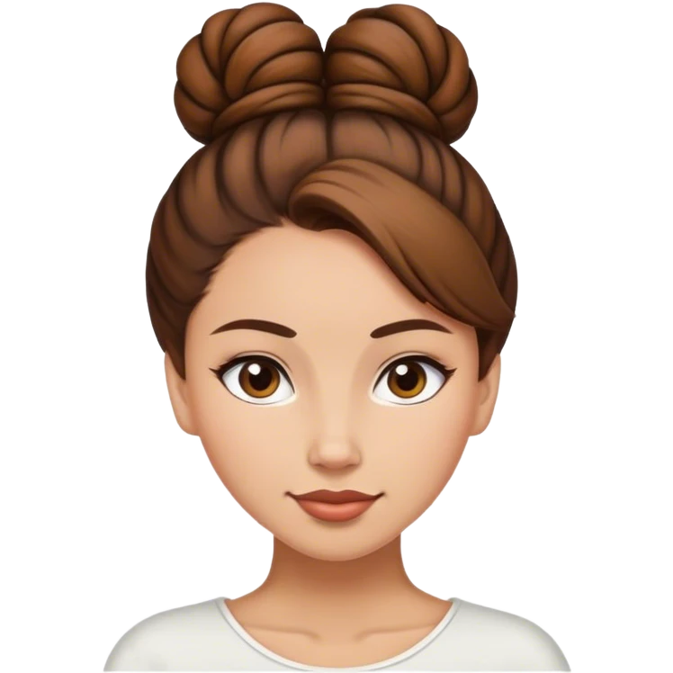 Female computer with brown hair in a bun  emoji