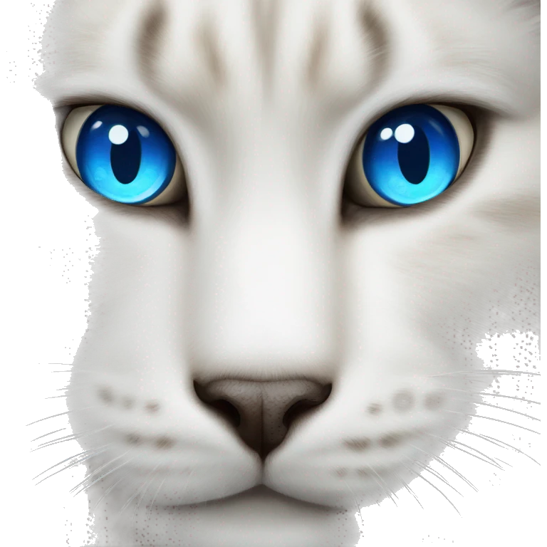 White Highland Lynx cat with blue eyes emoji