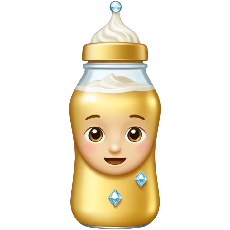 Biberón dorado con diamantes 🍼con ese biberón  de bebe emoji