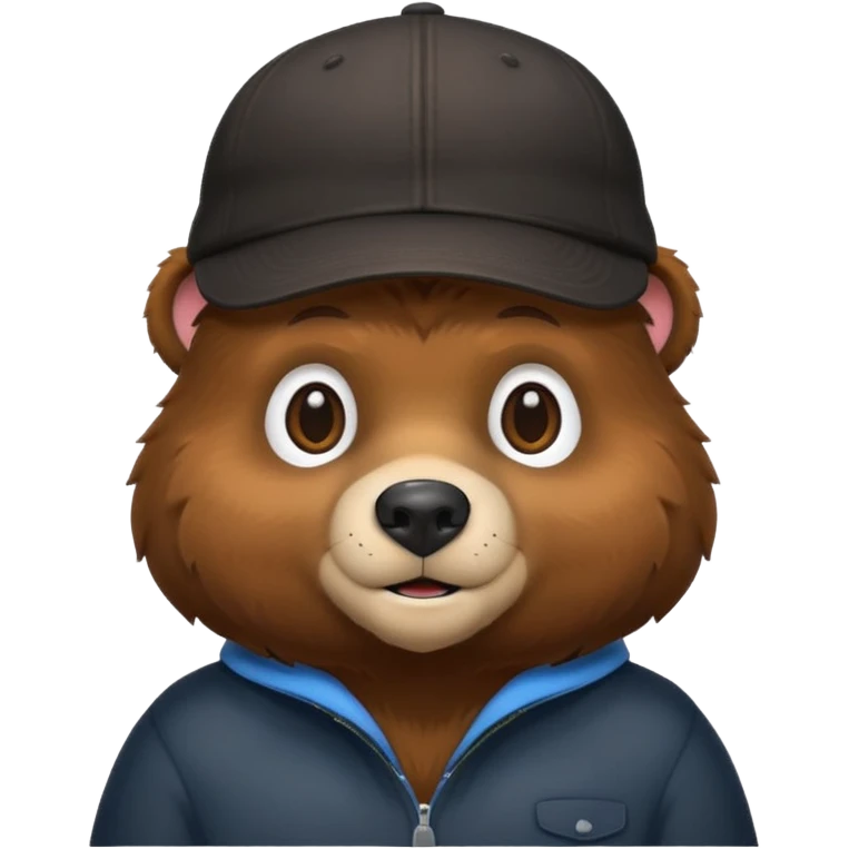 black Bear with cap emoji