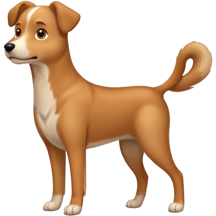 tan dog standing, friendly pose emoji